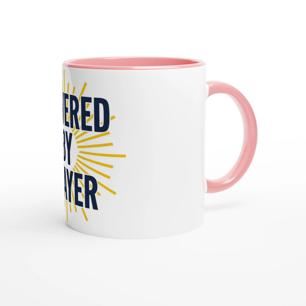 Powered by Prayer Ceramic Mug | Uplifting Christian Gift - Framed Pop Art