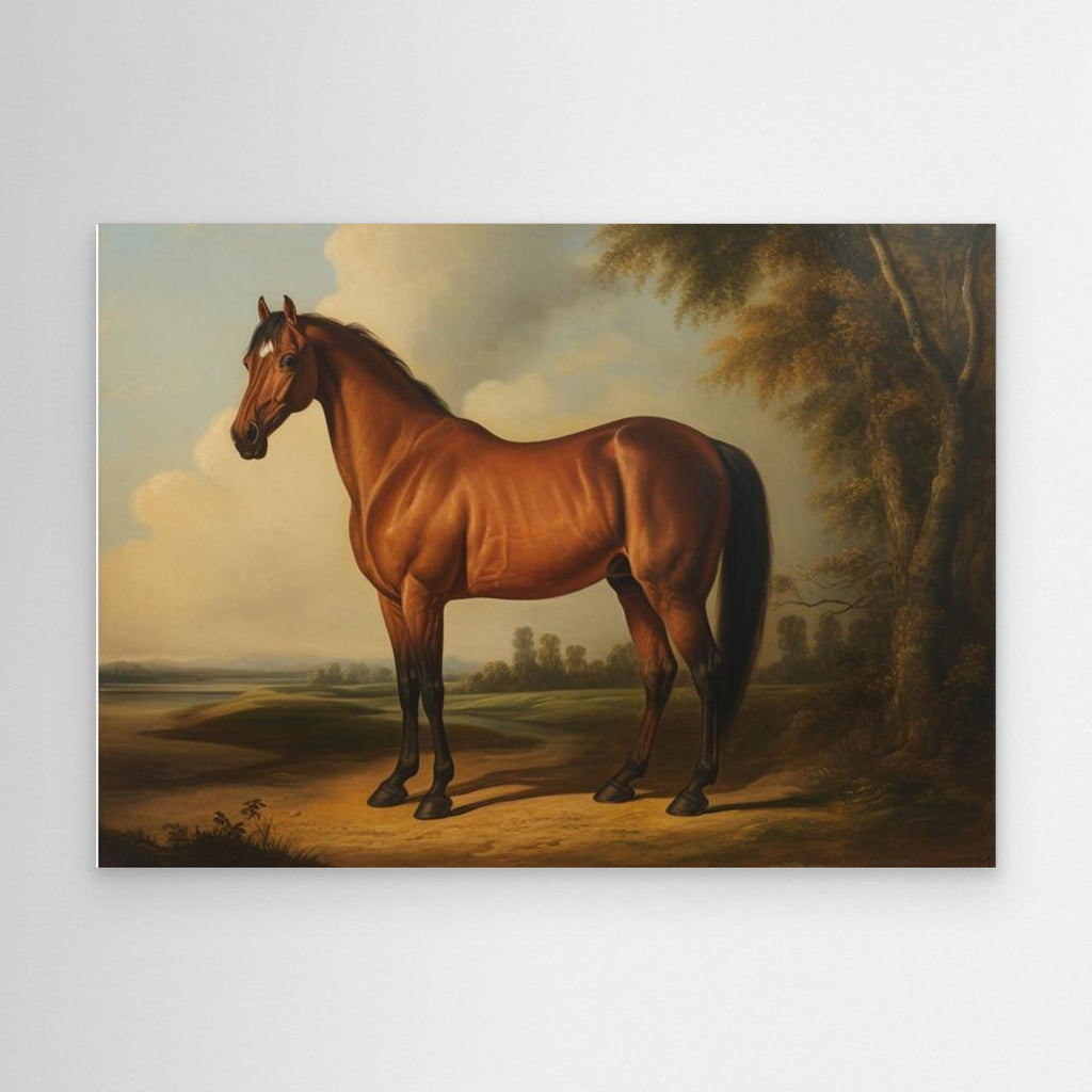 Antique Horse Oil Painting | Traditional Study & Office Decor - Framed Pop Art
