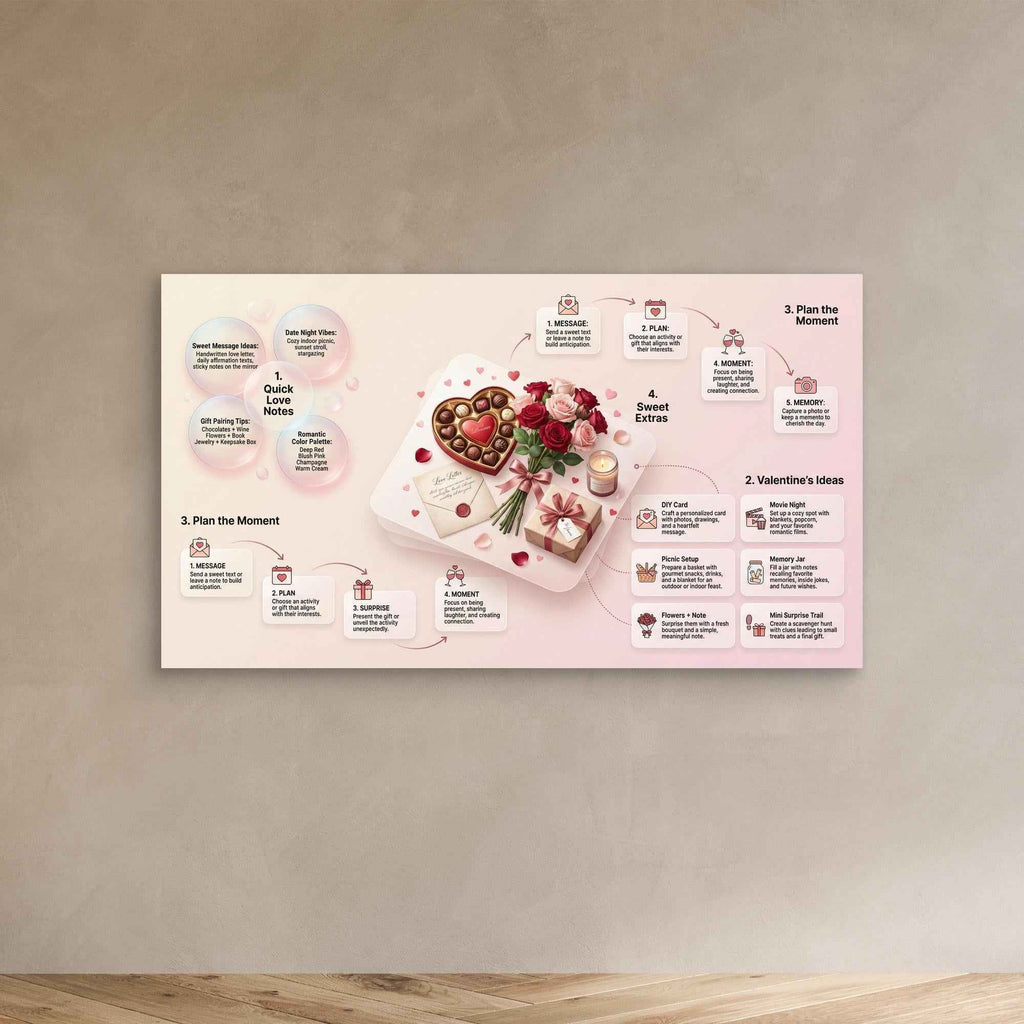 Valentine's Date Night Wall Art Framed Canvas Guide - Framed Pop Art