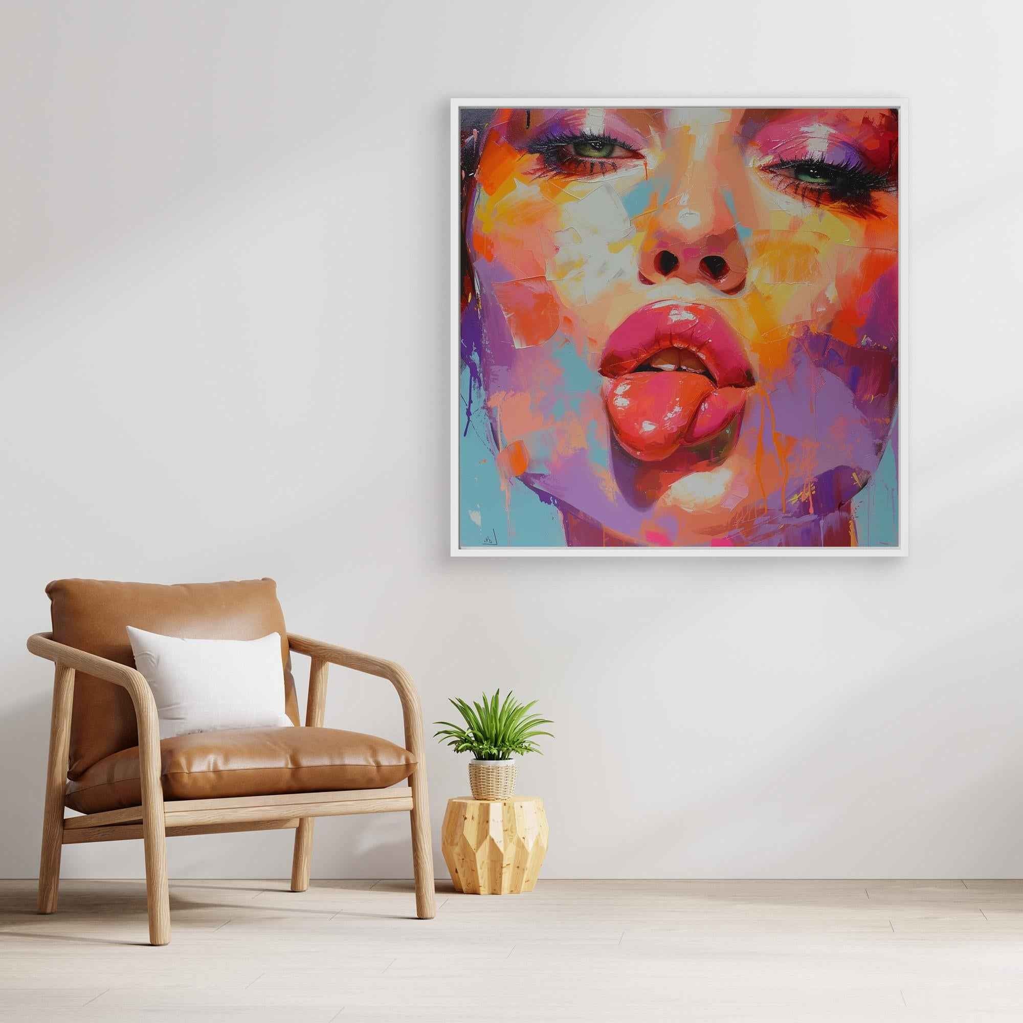 Abstract Female Face Portrait | Bold Modern Bedroom Wall Art