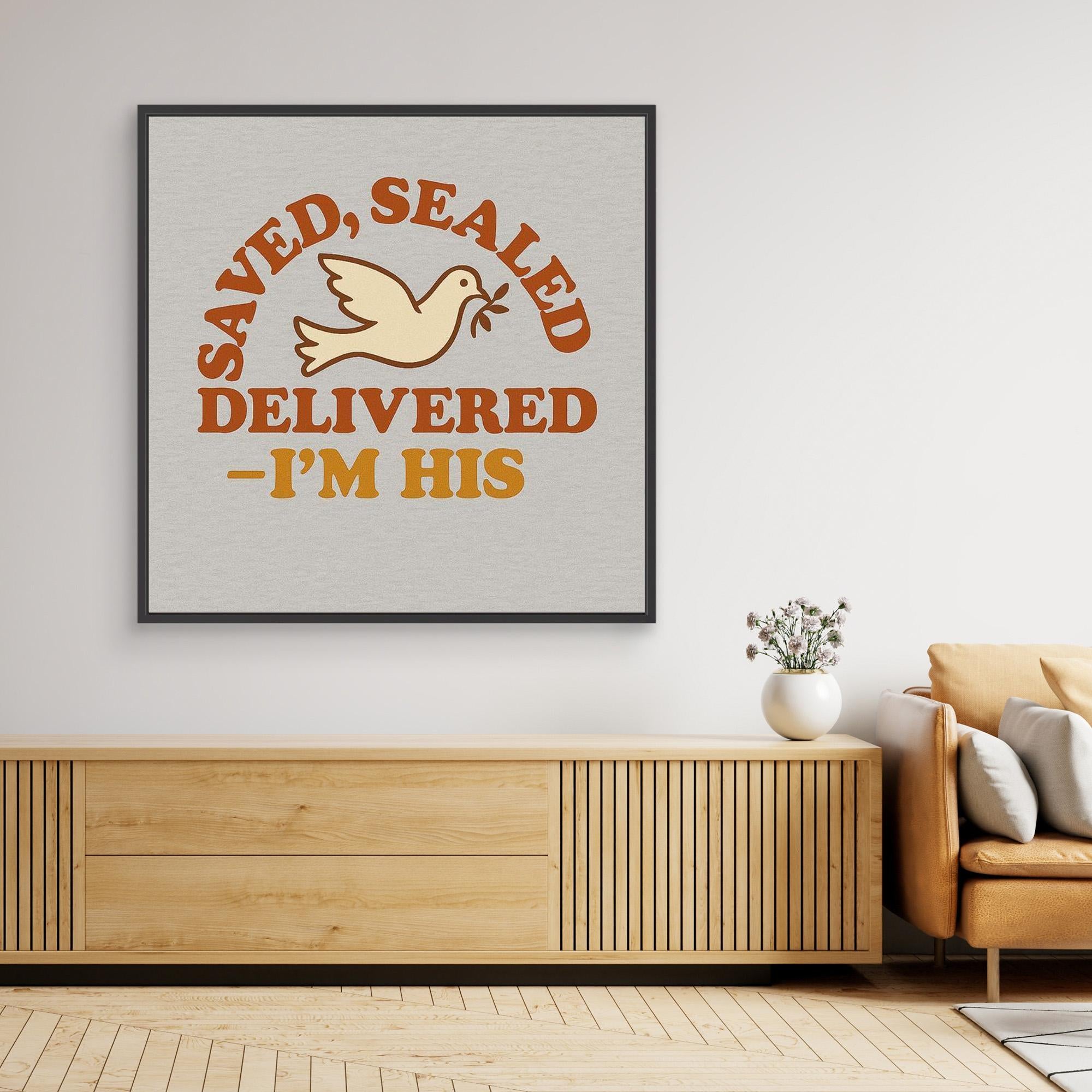 Saved Sealed Delivered Wall Art | Christian Nursery Quote