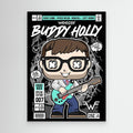 Weezer Buddy Holly Comic Art Print | Music Decor for Office - Framed Pop Art