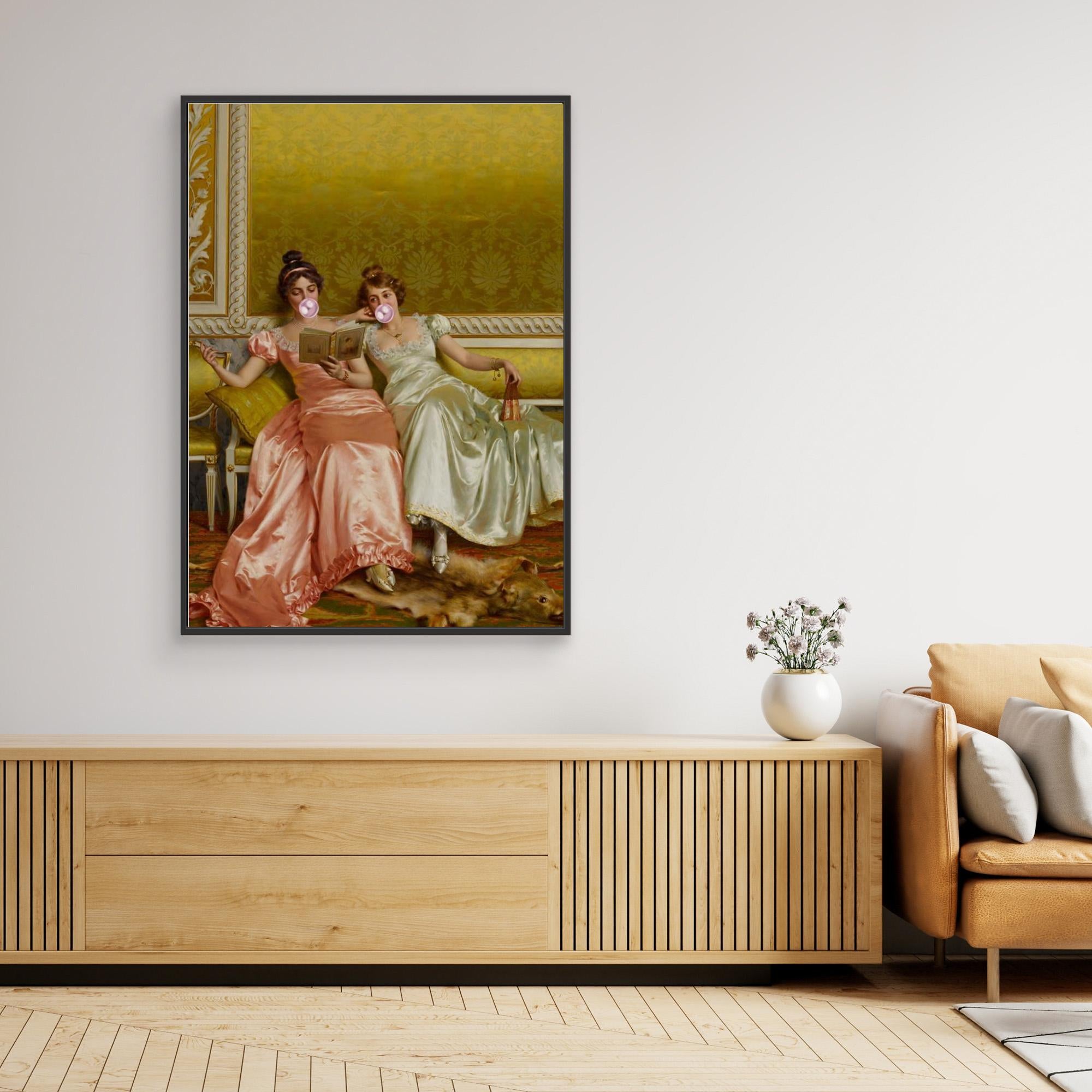 Altered Art Victorian Ladies Bubblegum Canvas Print