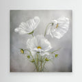 Hallway Wall Art – White Cosmos Floral Canvas Print - Framed Pop Art