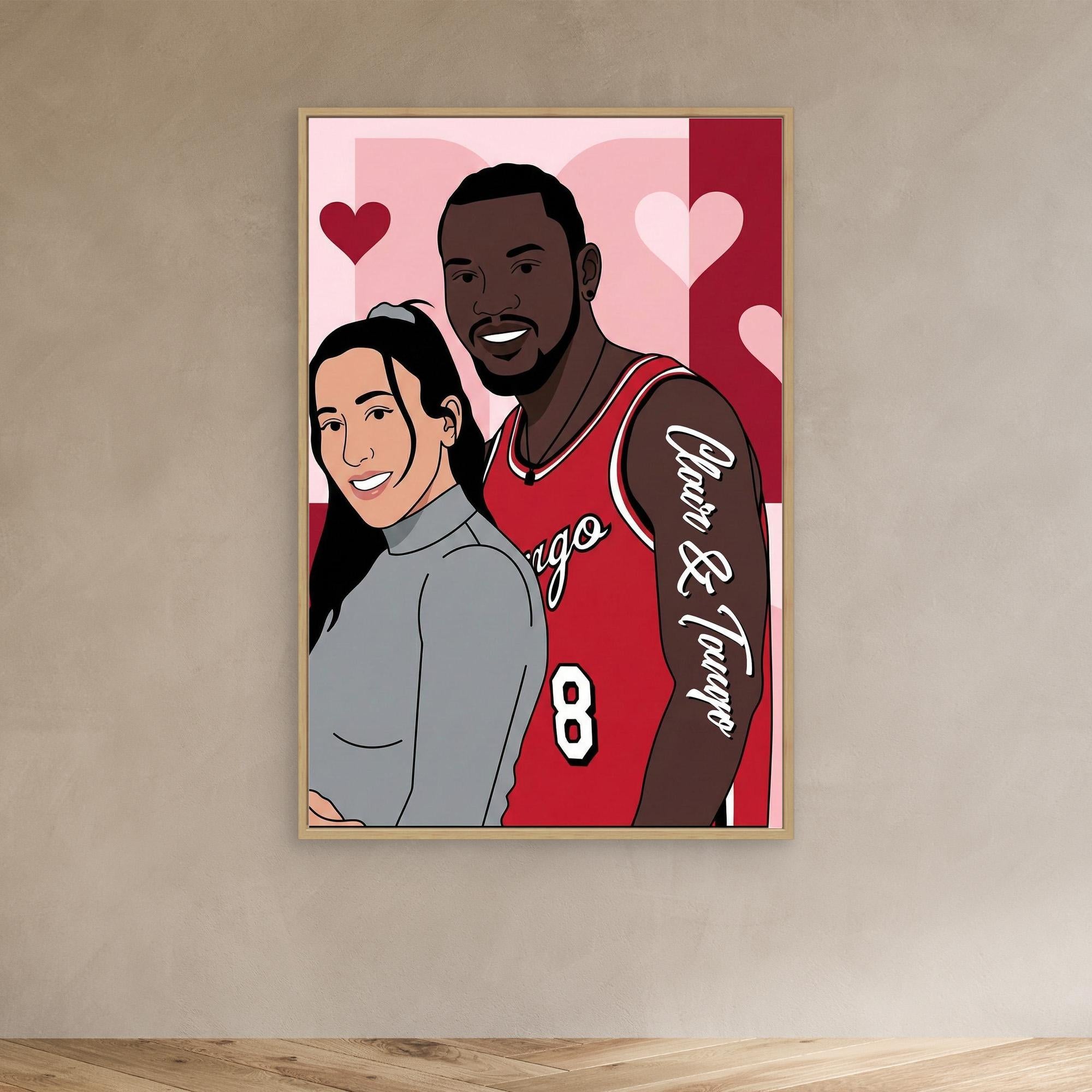 Custom Couple Pop Art | Personalised Graphic Portrait Canvas