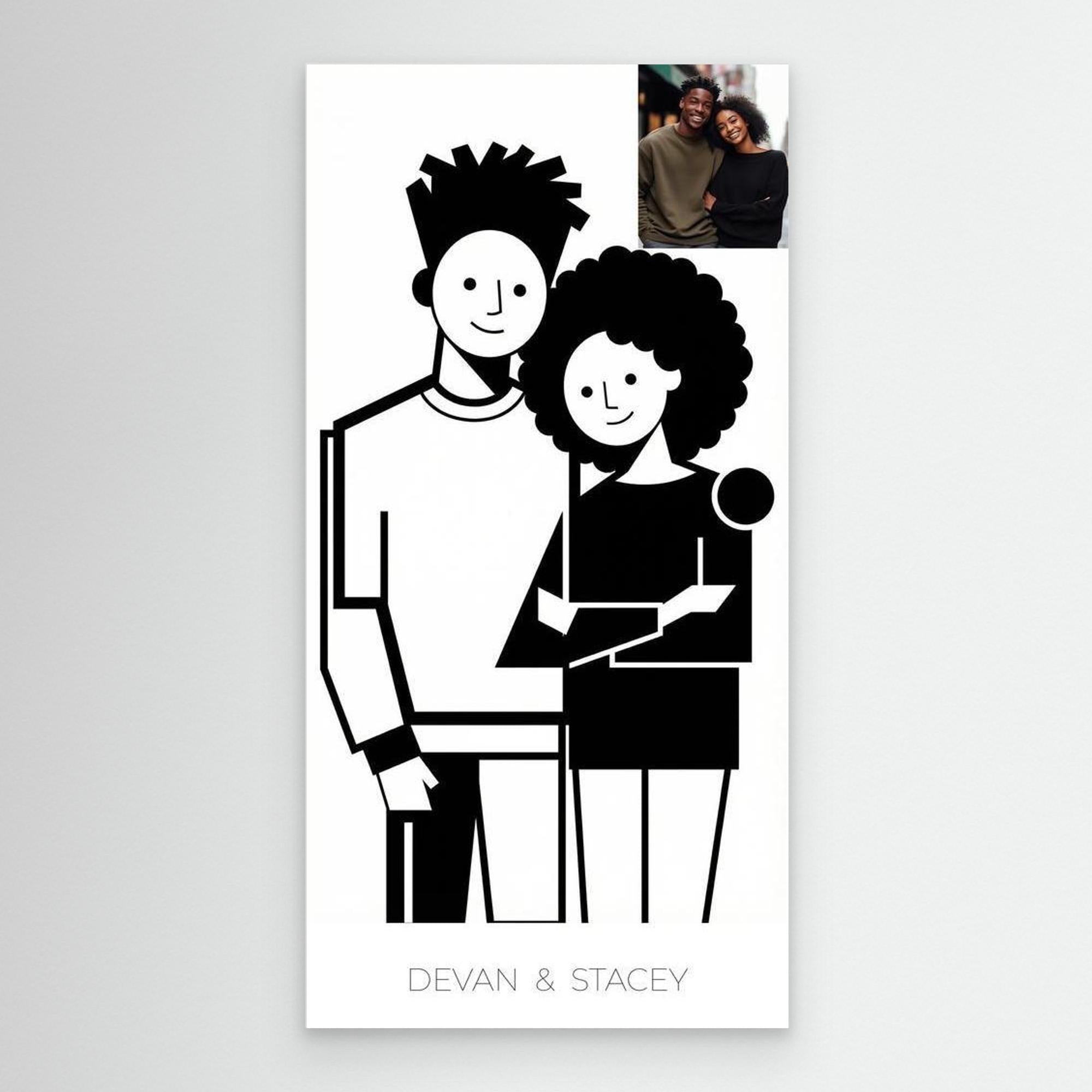 Personalised Couple Portrait Canvas for Bedroom Decor