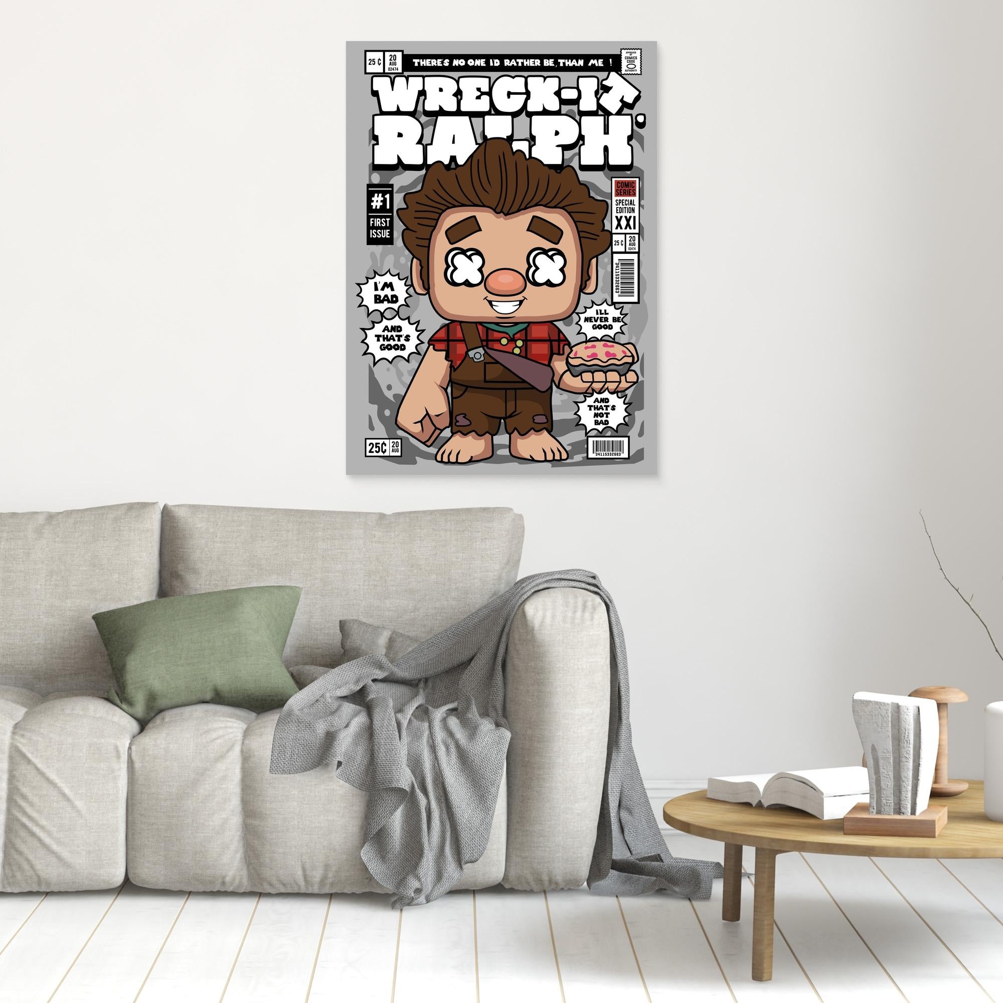 Funny Retro Comic Gamer Canvas Print for Hallway - Framed Pop Art