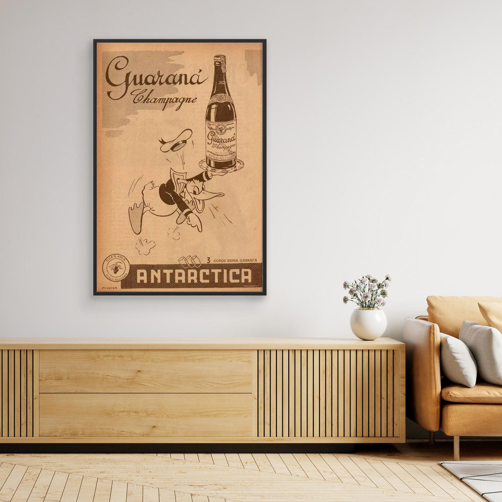 Vintage Guaraná Antarctica Duck Poster | Retro Canvas Print - Framed Pop Art
