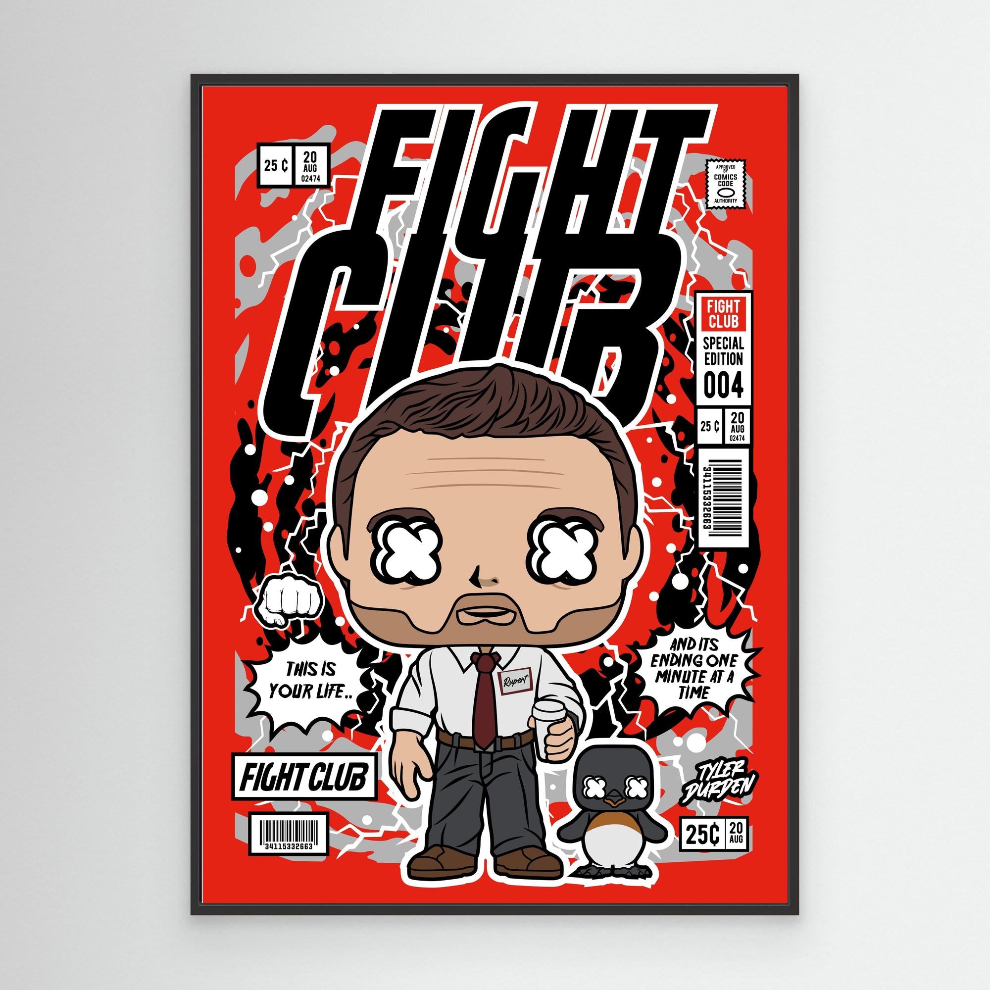 Fight Club Pop Art Canvas – Cool Lounge Wall Decor - Framed Pop Art