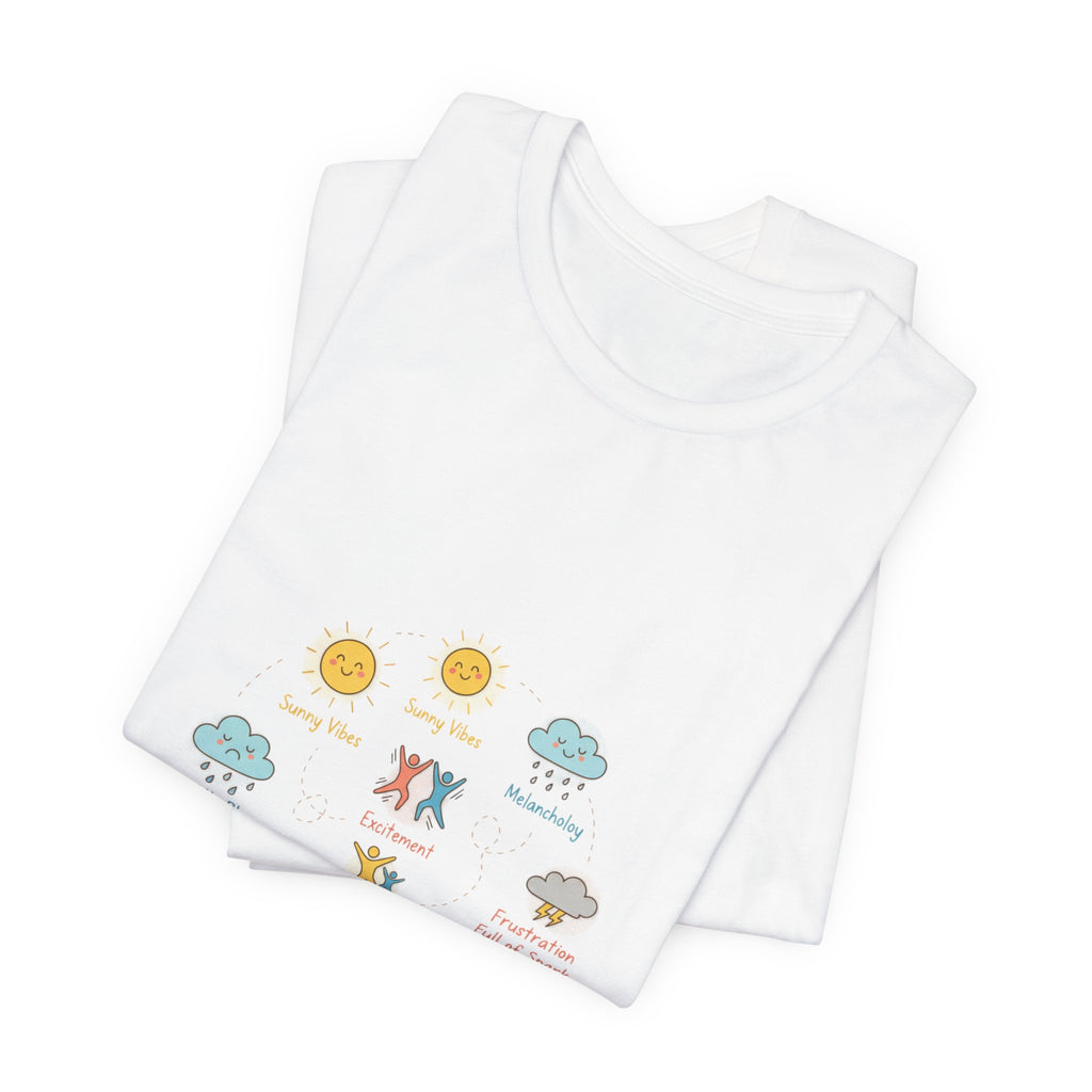 Mood Forecast T-Shirt | Whimsical Weather Emotions Tee - Framed Pop Art