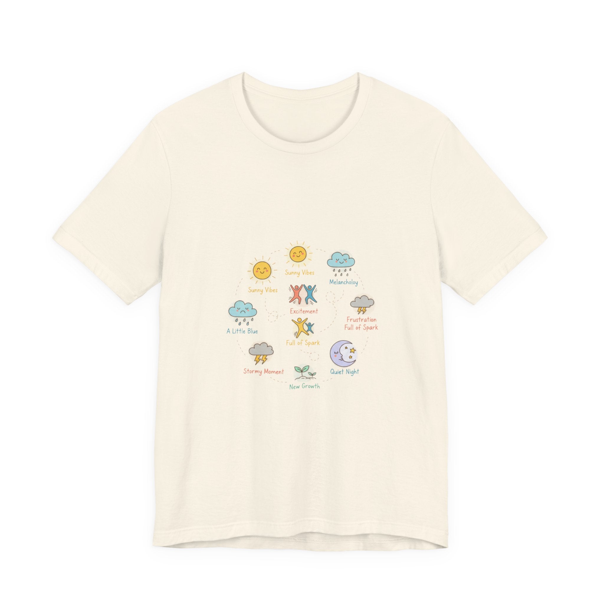 Mood Forecast T-Shirt | Whimsical Weather Emotions Tee - Framed Pop Art