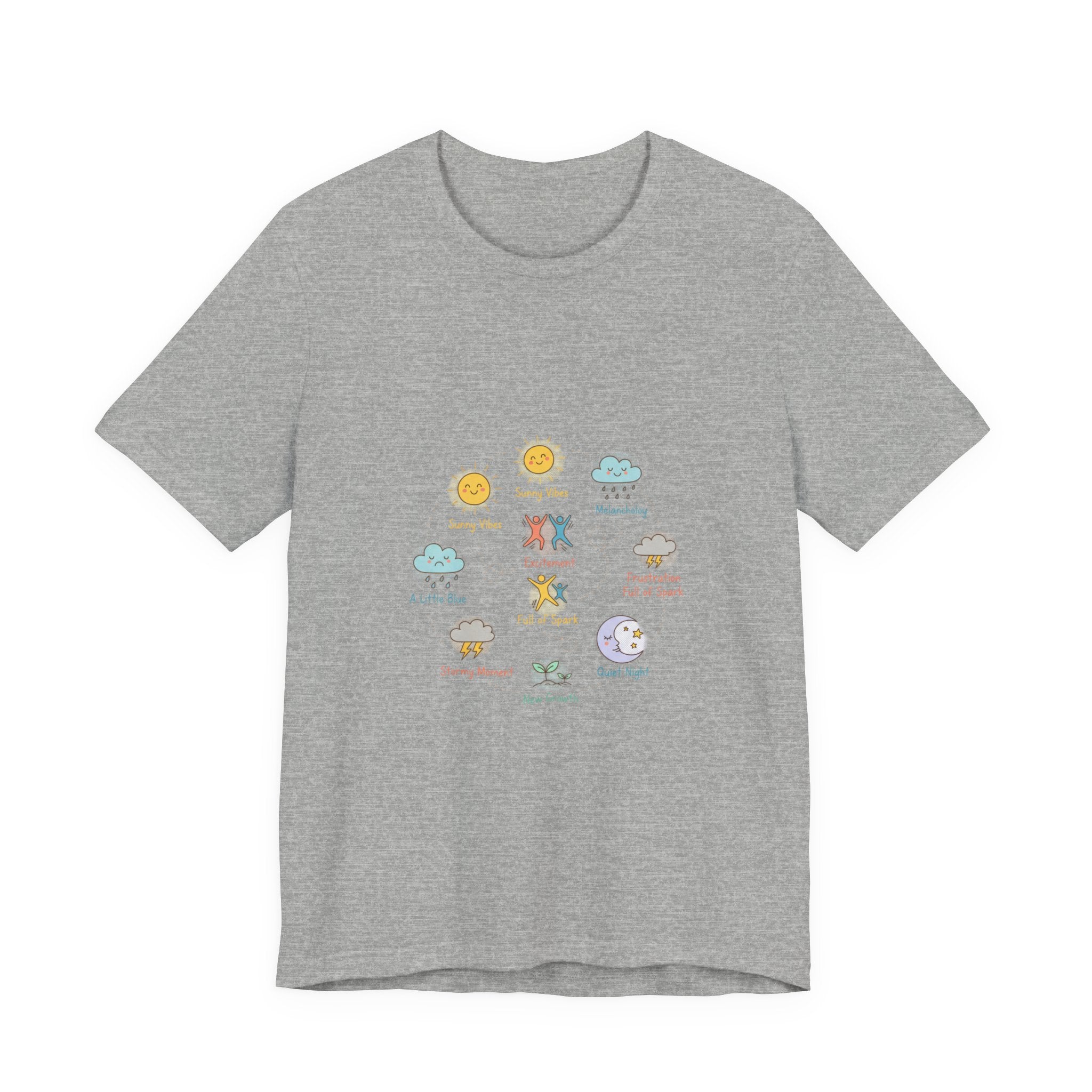 Mood Forecast T-Shirt | Whimsical Weather Emotions Tee - Framed Pop Art