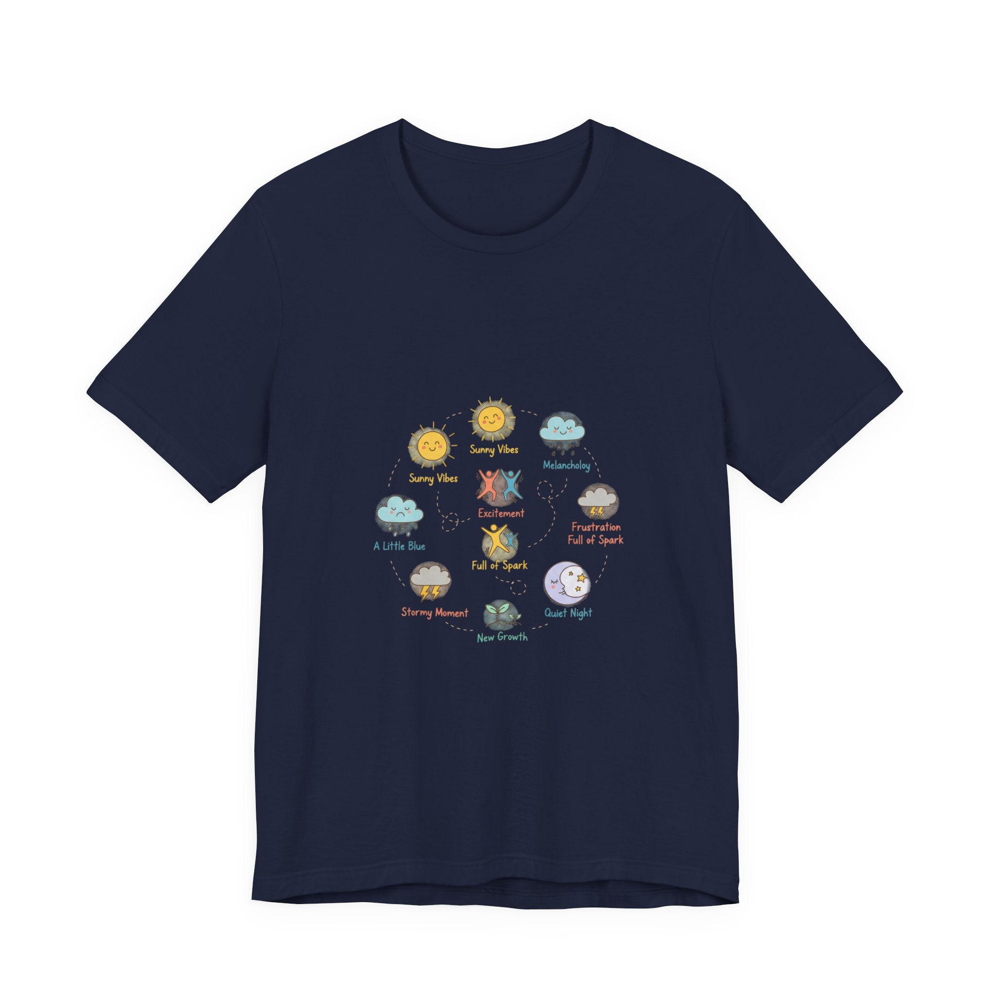 Mood Forecast T-Shirt | Whimsical Weather Emotions Tee - Framed Pop Art