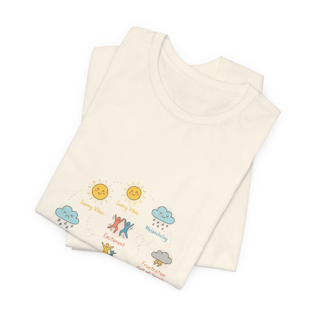 Mood Forecast T-Shirt | Whimsical Weather Emotions Tee - Framed Pop Art