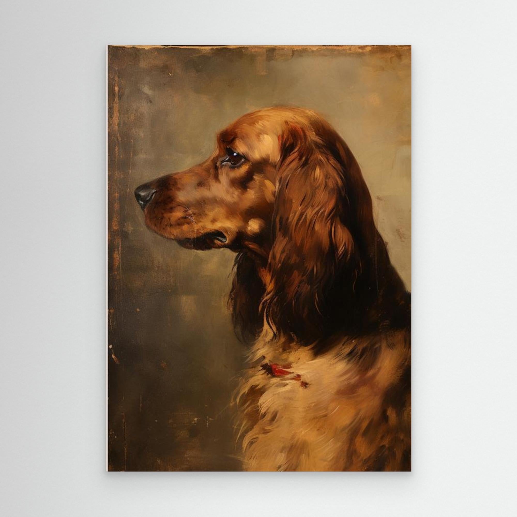 Vintage Setter Dog Oil Painting | Hallway Wall Art - Framed Pop Art