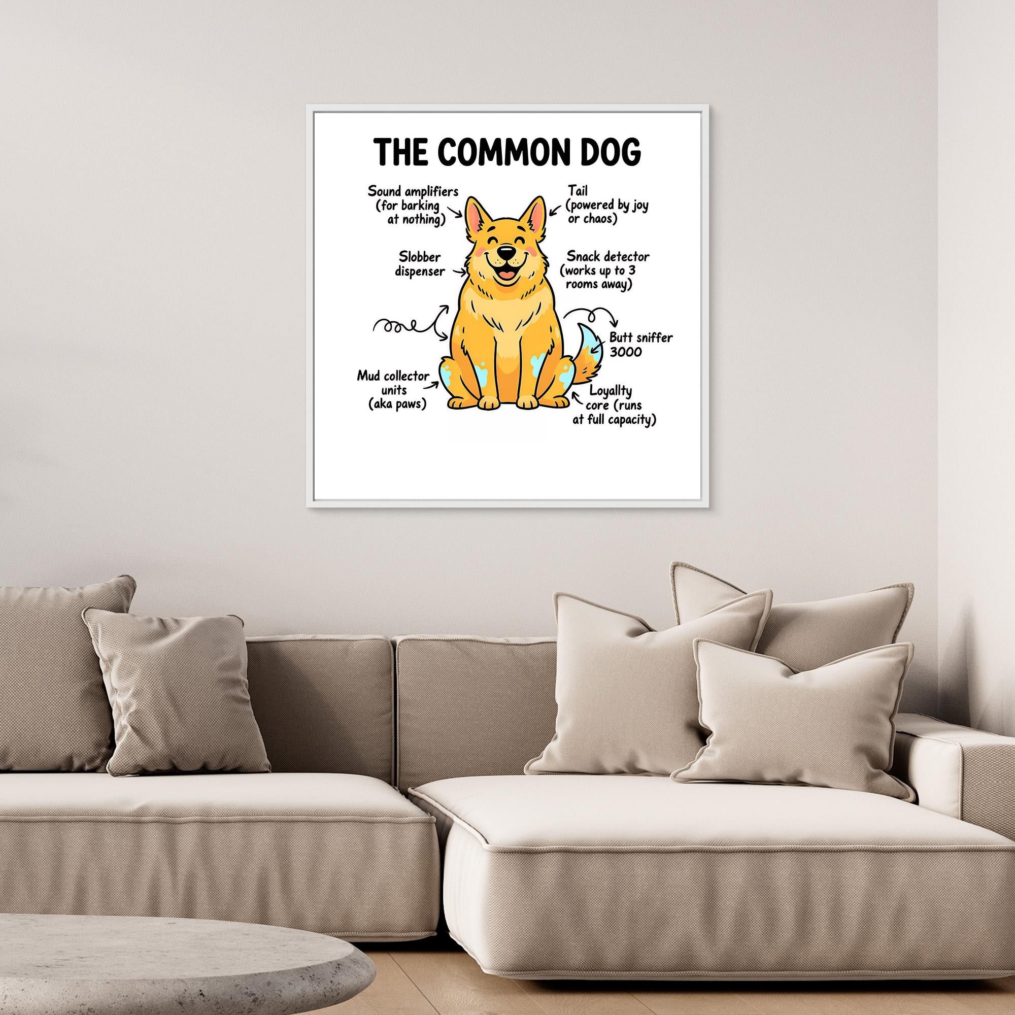 The Common Dog Funny Anatomy Wall Art | Dog Lover Gift - Framed Pop Art