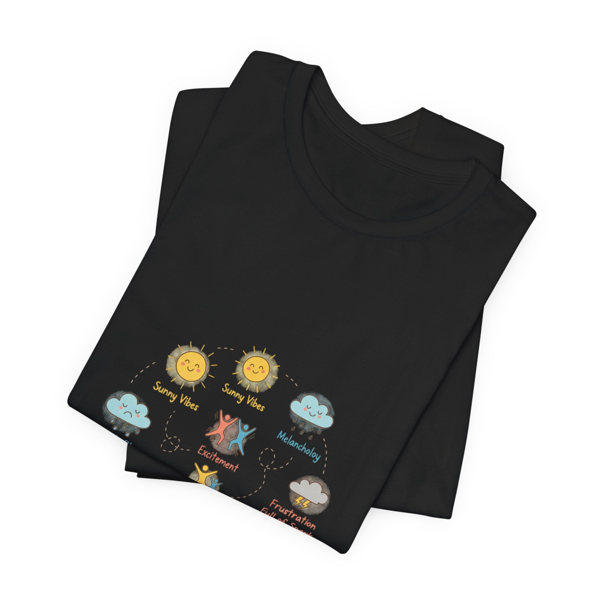 Mood Forecast T-Shirt | Whimsical Weather Emotions Tee - Framed Pop Art