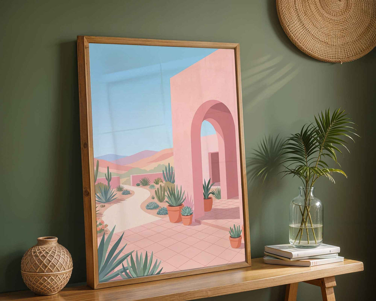 Desert Archway Illustration: Modern Minimalist Wall Print