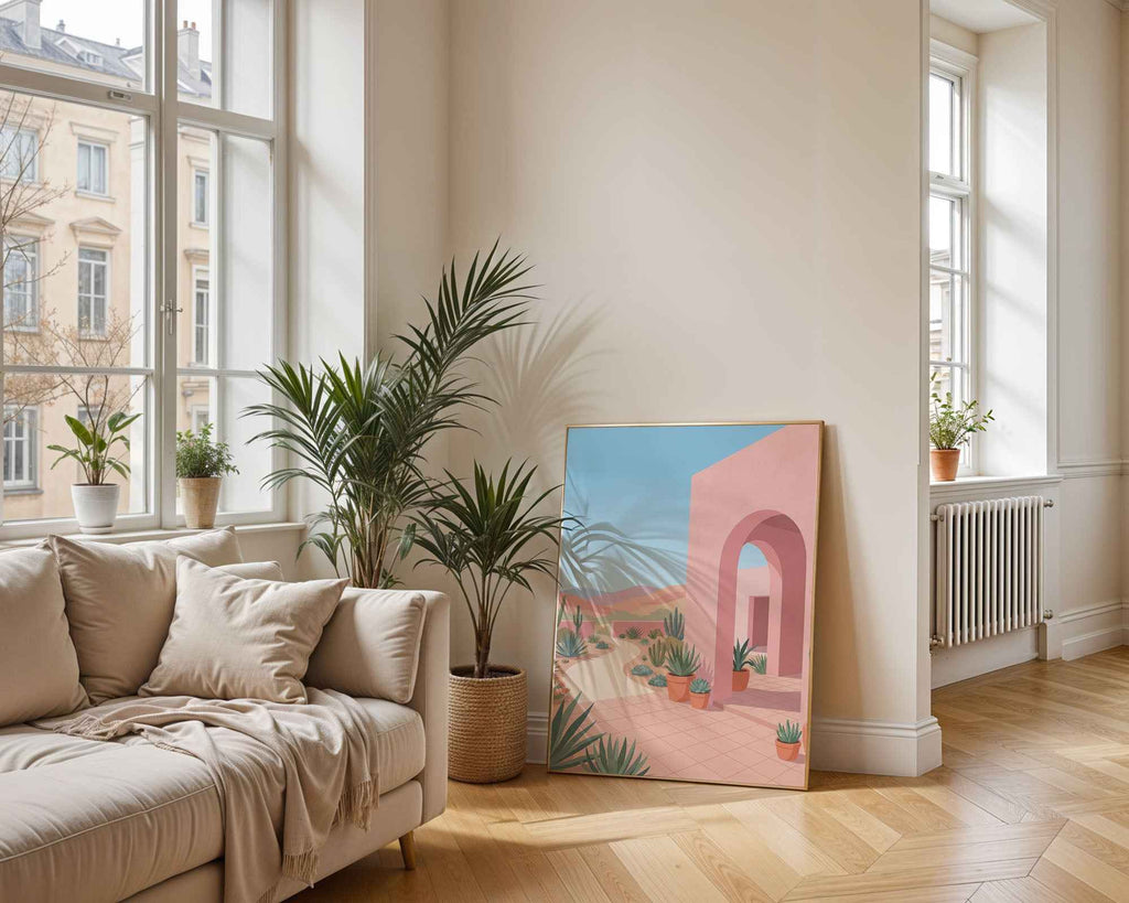 Desert Archway Illustration: Modern Minimalist Wall Print