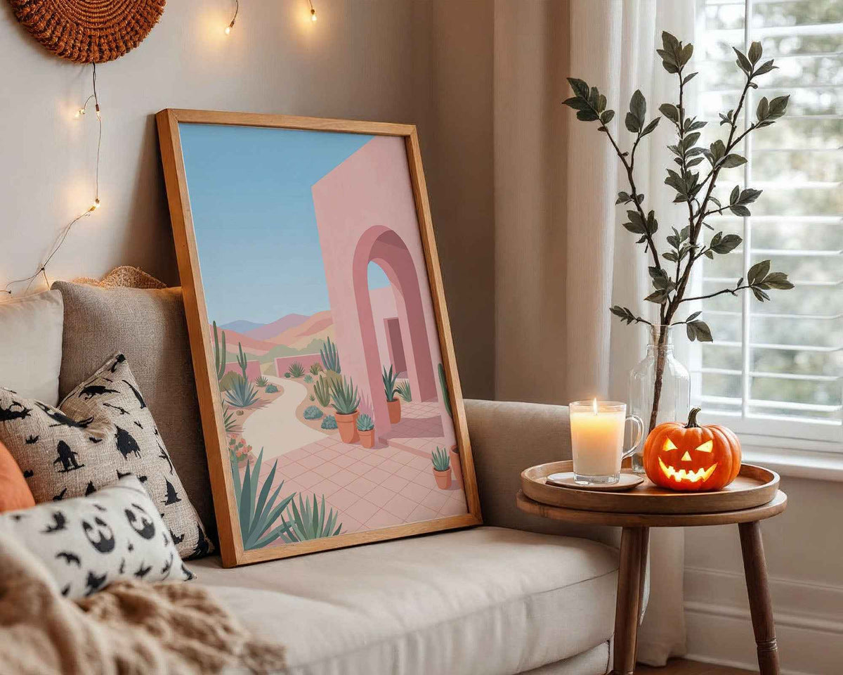 Desert Archway Illustration: Modern Minimalist Wall Print