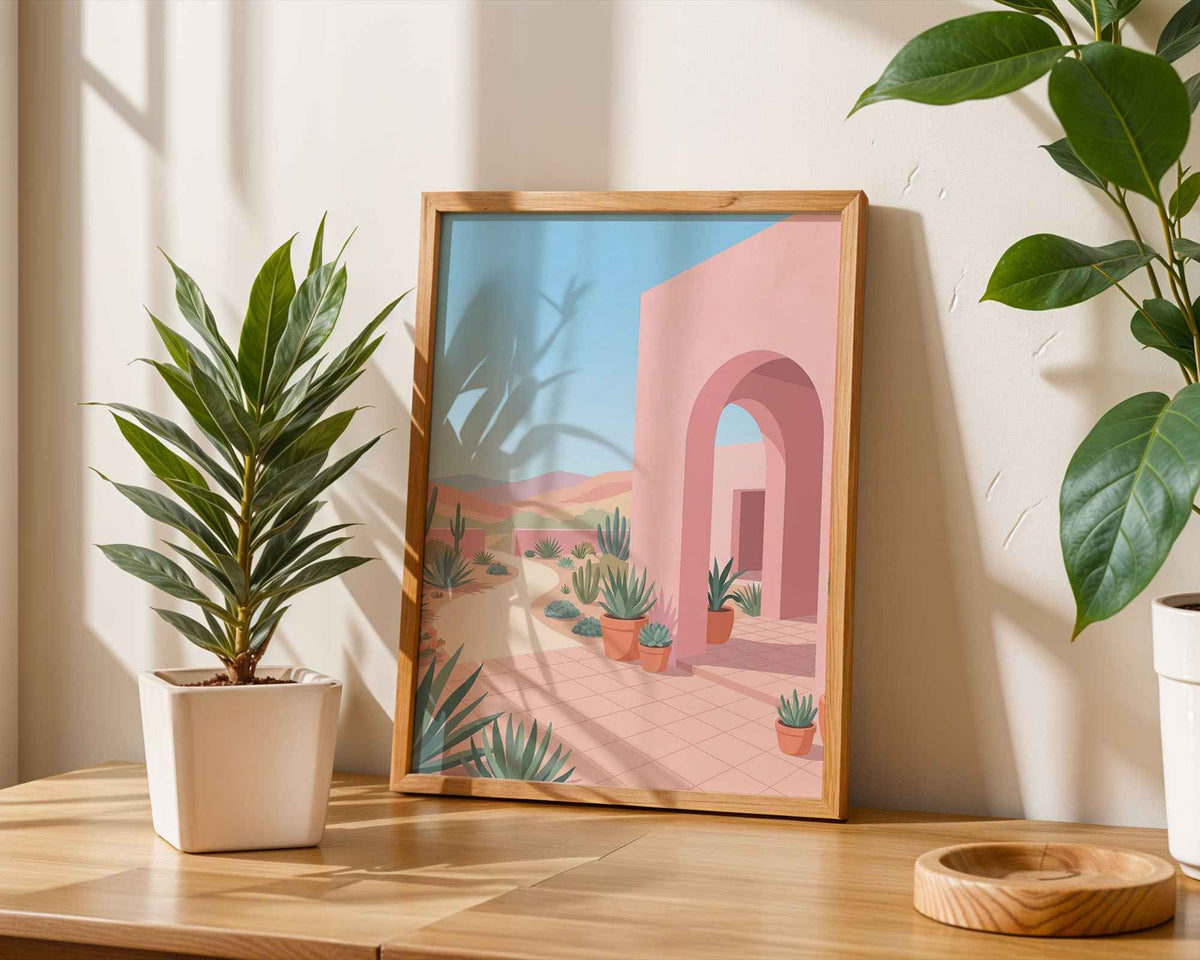 Desert Archway Illustration: Modern Minimalist Wall Print