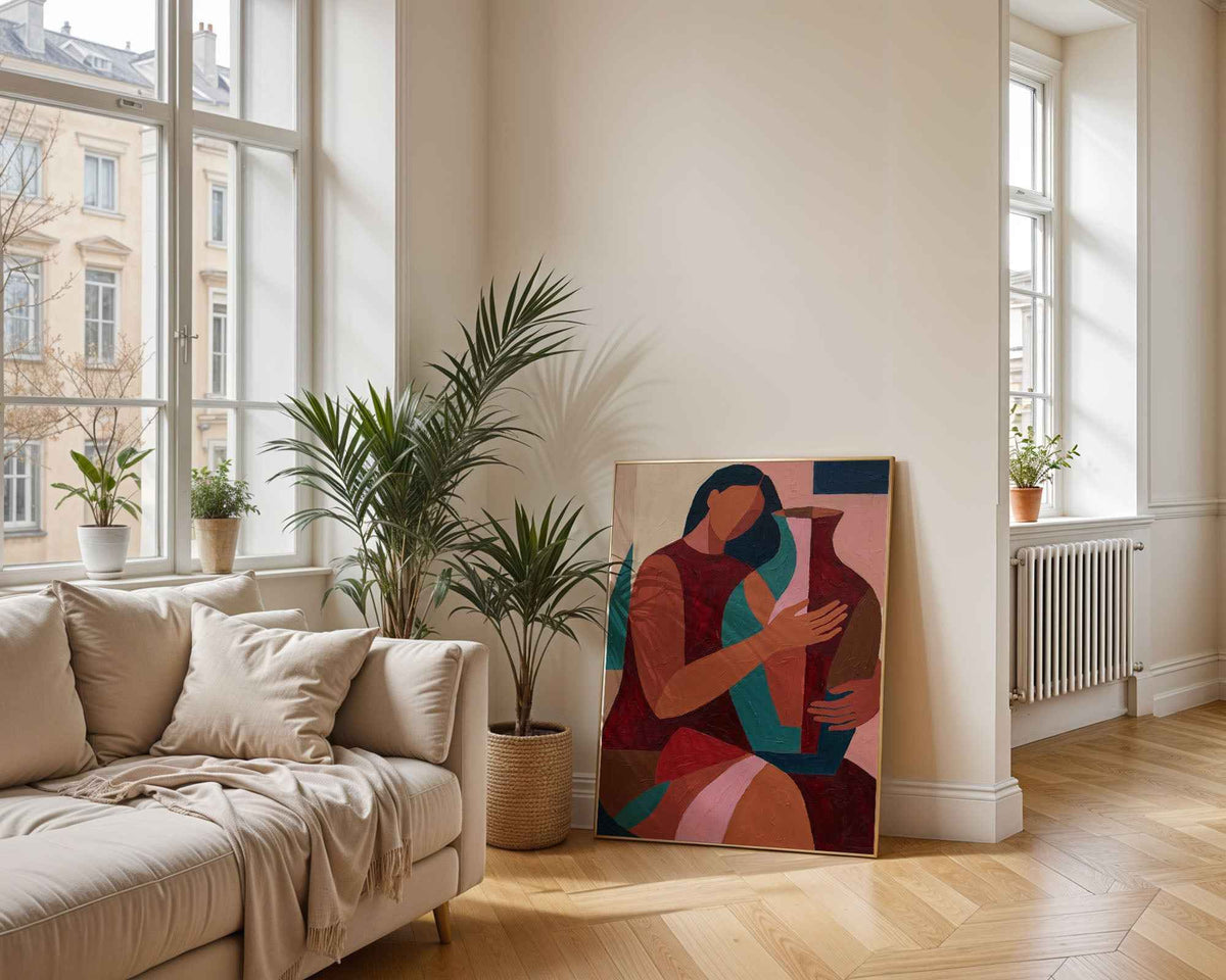 Abstract Figure with Vase – Modern Art Print