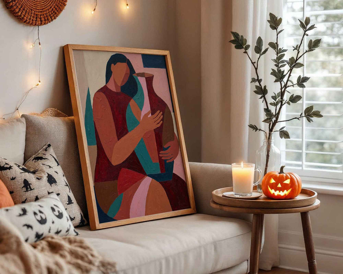 Abstract Figure with Vase – Modern Art Print