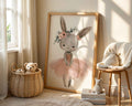 Bunny Ballerina Floral Print - Nursery Wall Art