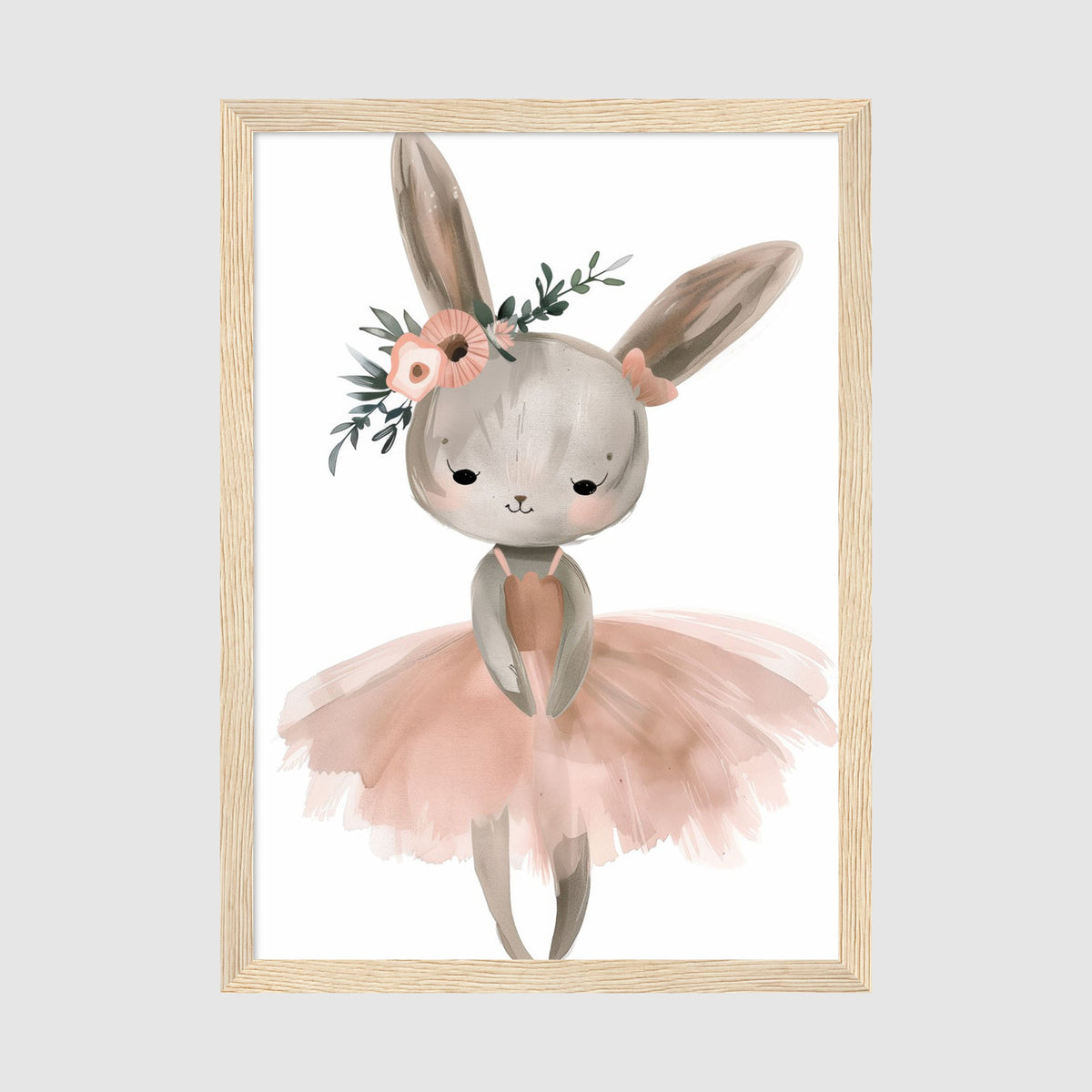 A-Sized Print - Whimsical rabbit character in ballet pose and dress