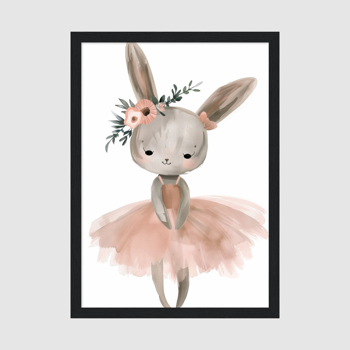 A-Sized Print - Soft pastel illustration of dancing rabbit in tutu