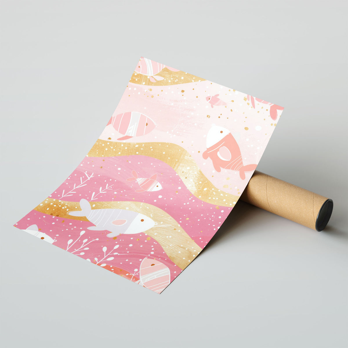 A-Sized Print Nursery - Dreamy underwater artwork with coral reef and swimming fish