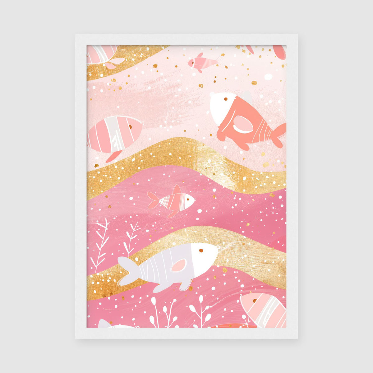 A-Sized Print Nursery - Gentle fish and coral design perfect for child's bedroom