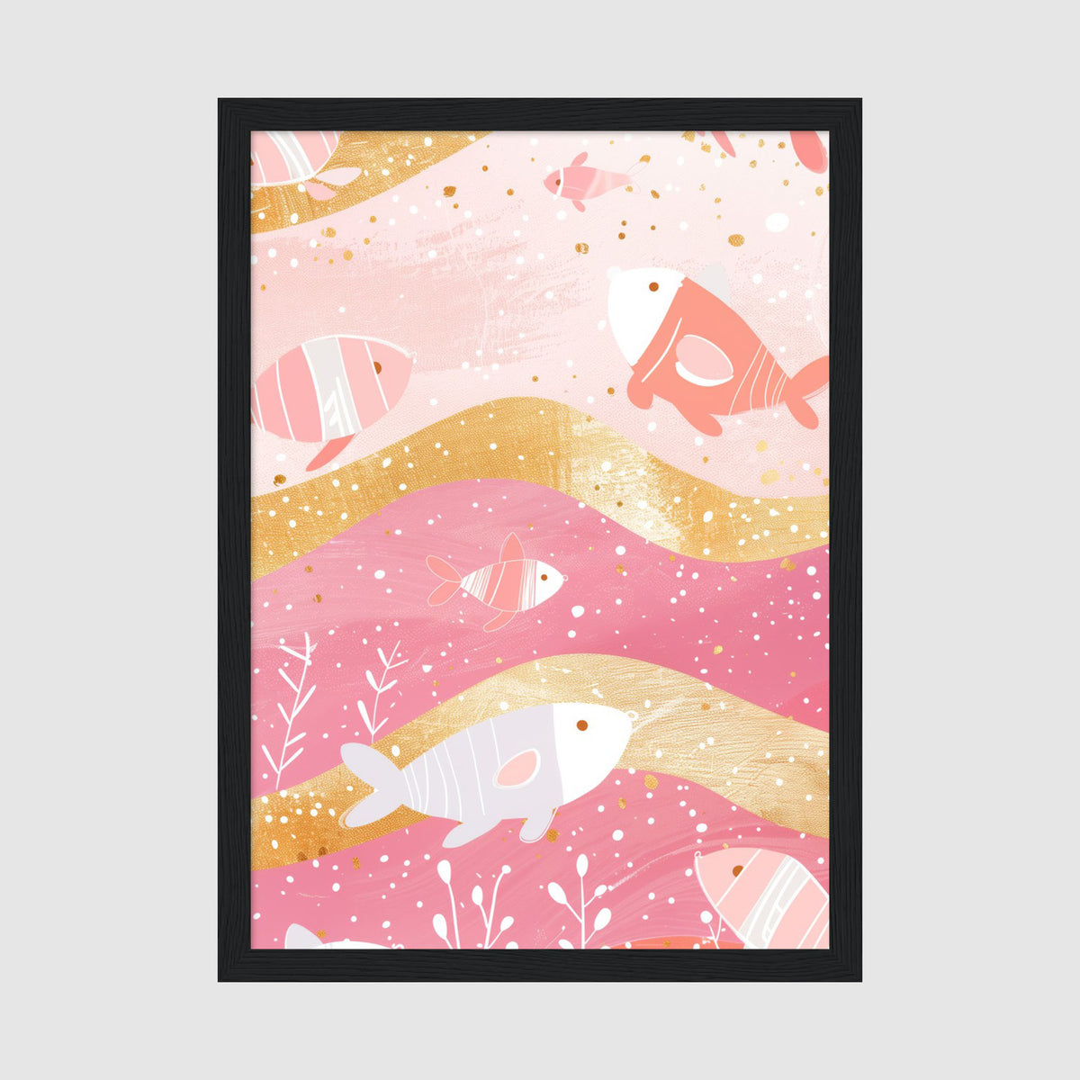 A-Sized Print Nursery - Calming ocean-themed nursery poster with playful sea creatures