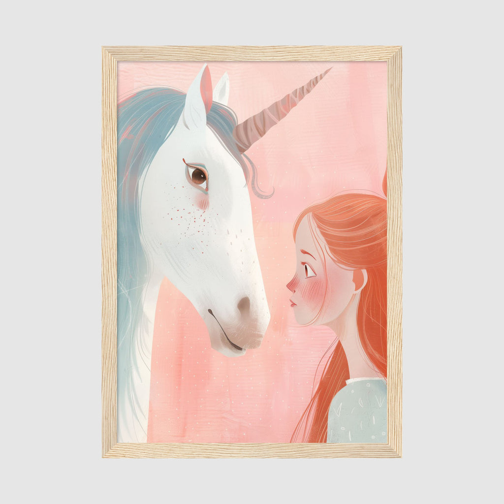 A-Sized Poster - Close-up of the girl's gentle facial features and flowing hair detail
