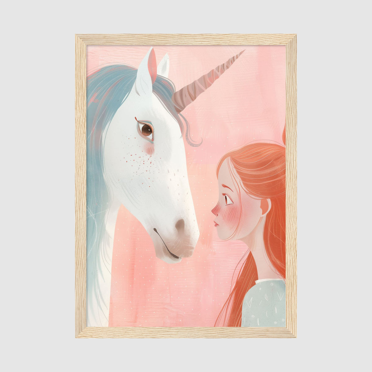 A-Sized Poster - Close-up of the girl's gentle facial features and flowing hair detail