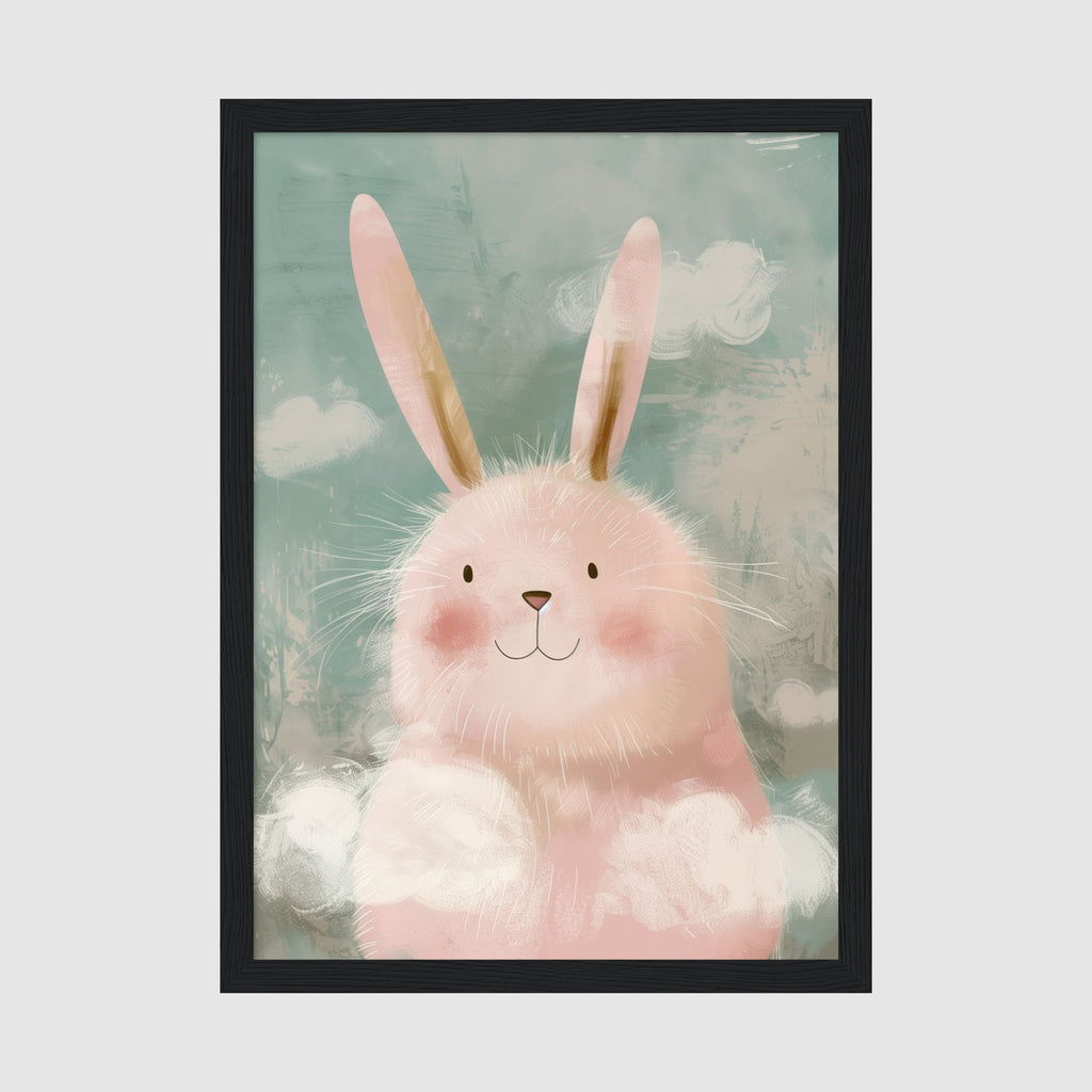 A-Sized Print Nursery - Soft pastel bunny wall art on archival matte paper, ready to frame