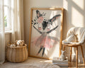 A-Sized Print Nursery - Illustrated deer in pink tutu with flowers and wings
