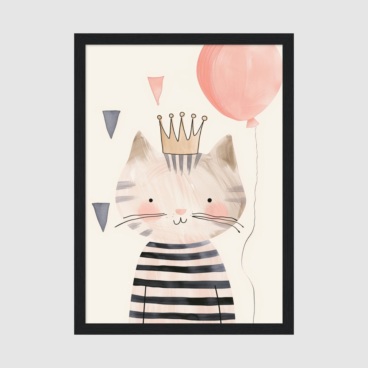A-Sized Prints Nursery - Charming watercolour cat design perfect for nursery wall decor