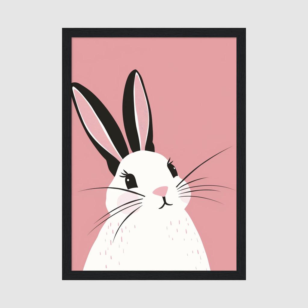 A-Sized Prints Nursery - Friendly bunny character design for baby bedroom walls