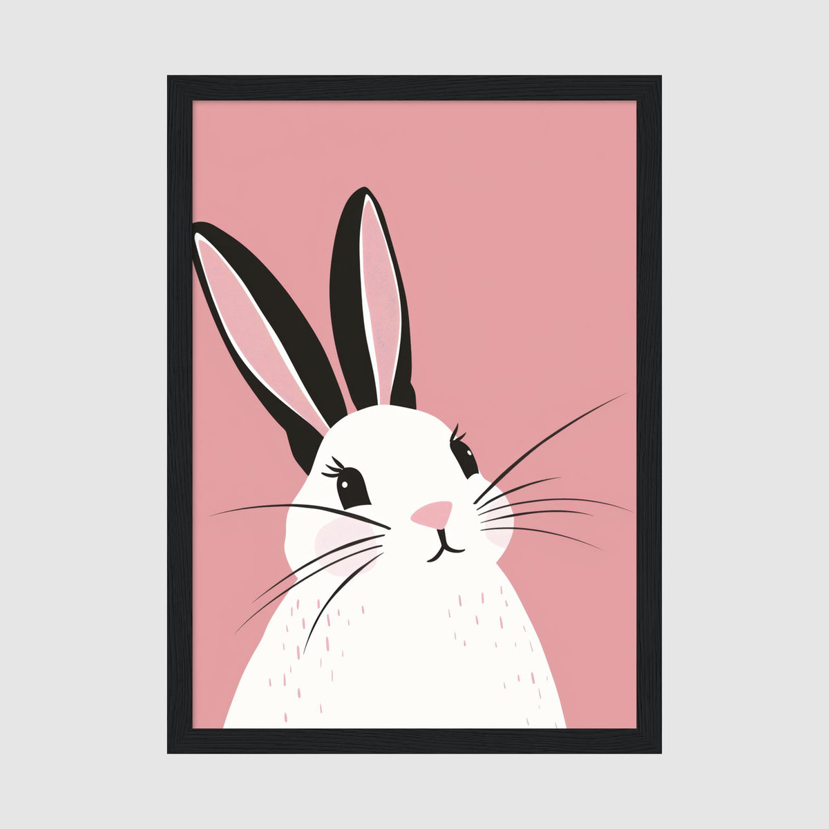 A-Sized Prints Nursery - Friendly bunny character design for baby bedroom walls
