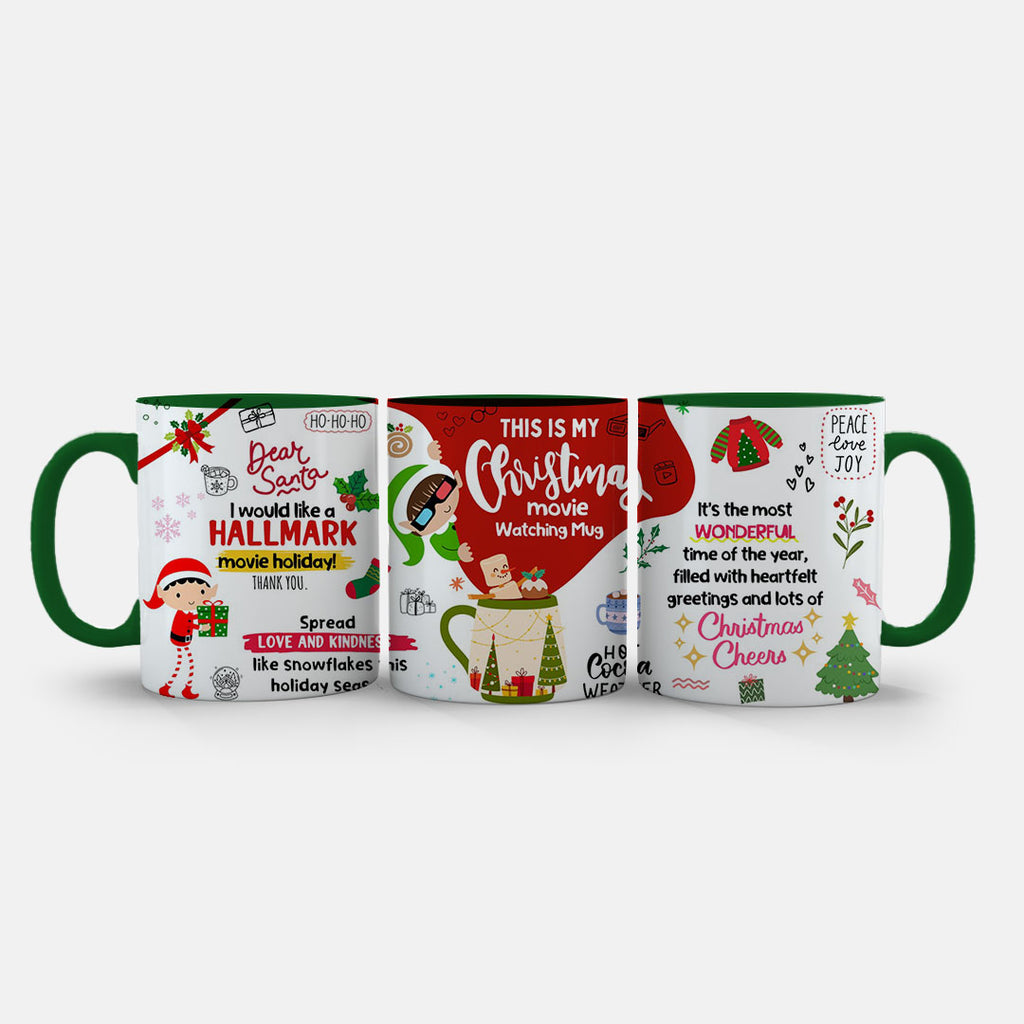 11oz Mug Colours - Hallmark-inspired Christmas mug with peace, love and joy sentiment