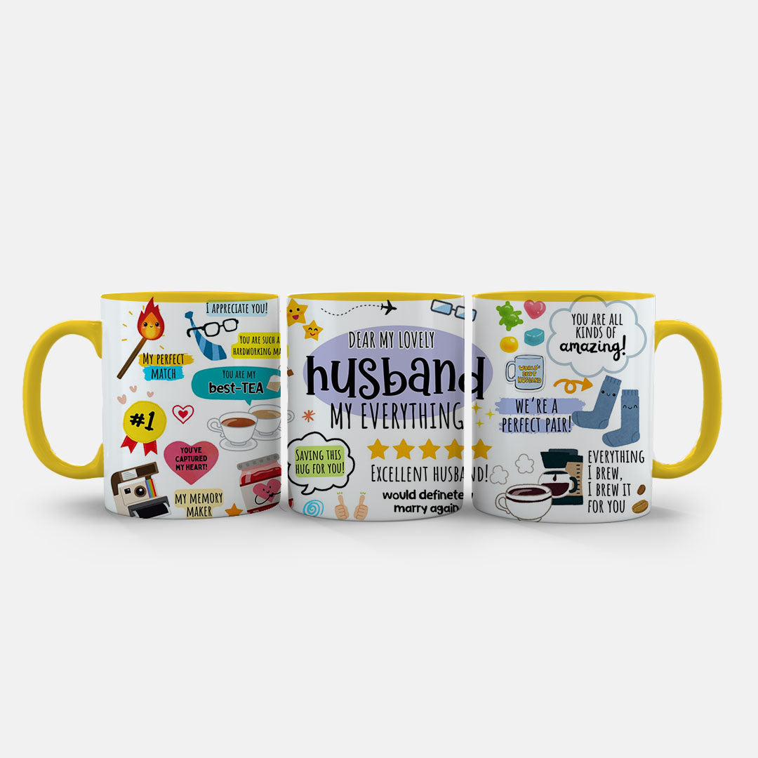 11oz Ceramic Mug Green - Husband gift mug showing best-TEA and perfect pair messages