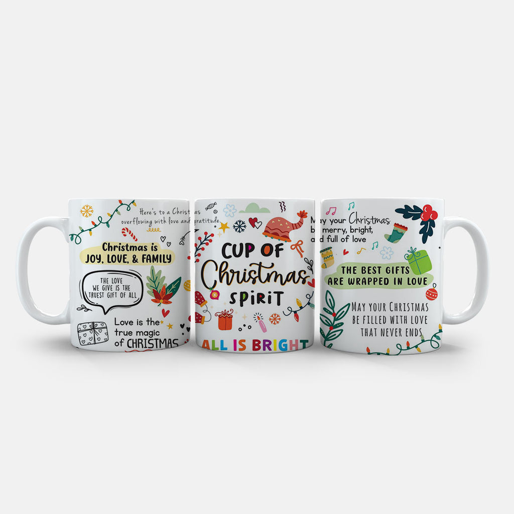 11oz Ceramic Mug Natural - Christmas gift mug with full-colour festive artwork and inspirational messages