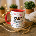 11oz Ceramic Mug White - Daily affirmations design with uplifting messages and colourful doodles