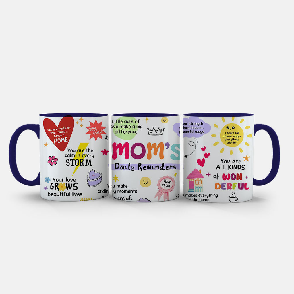11oz Mug Red - Feel-good mum affirmations design featuring uplifting messages in bright multicoloured text