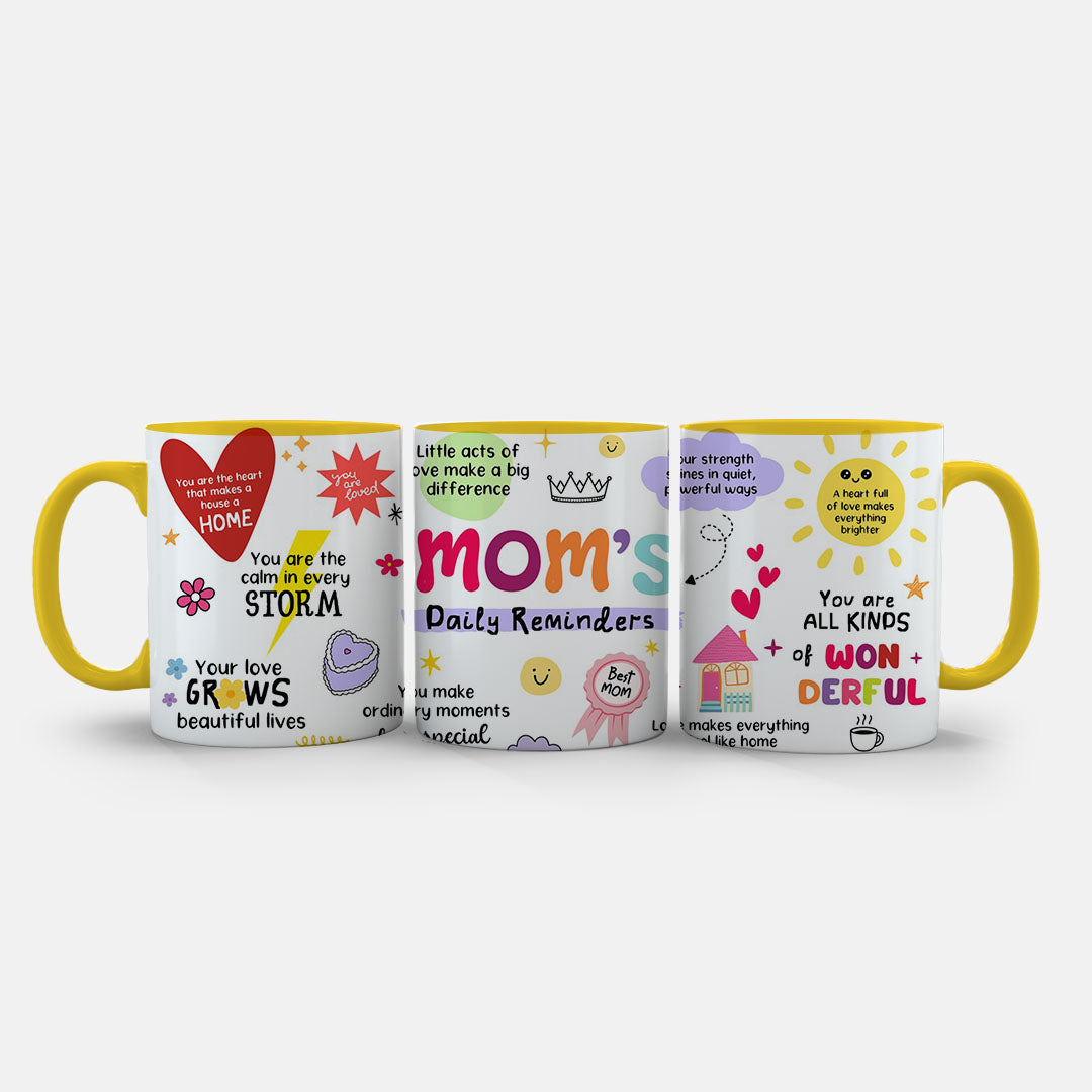 11oz Mug Green - Motivational ceramic mug art with hearts, flowers and encouragement quotes for mums