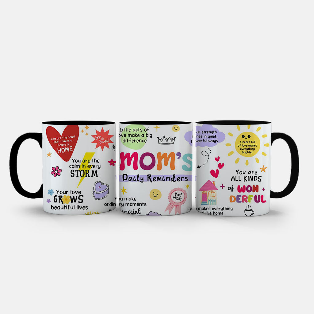 11oz Mug Purple - Whimsical daily reminder artwork celebrating motherhood with vibrant illustrations