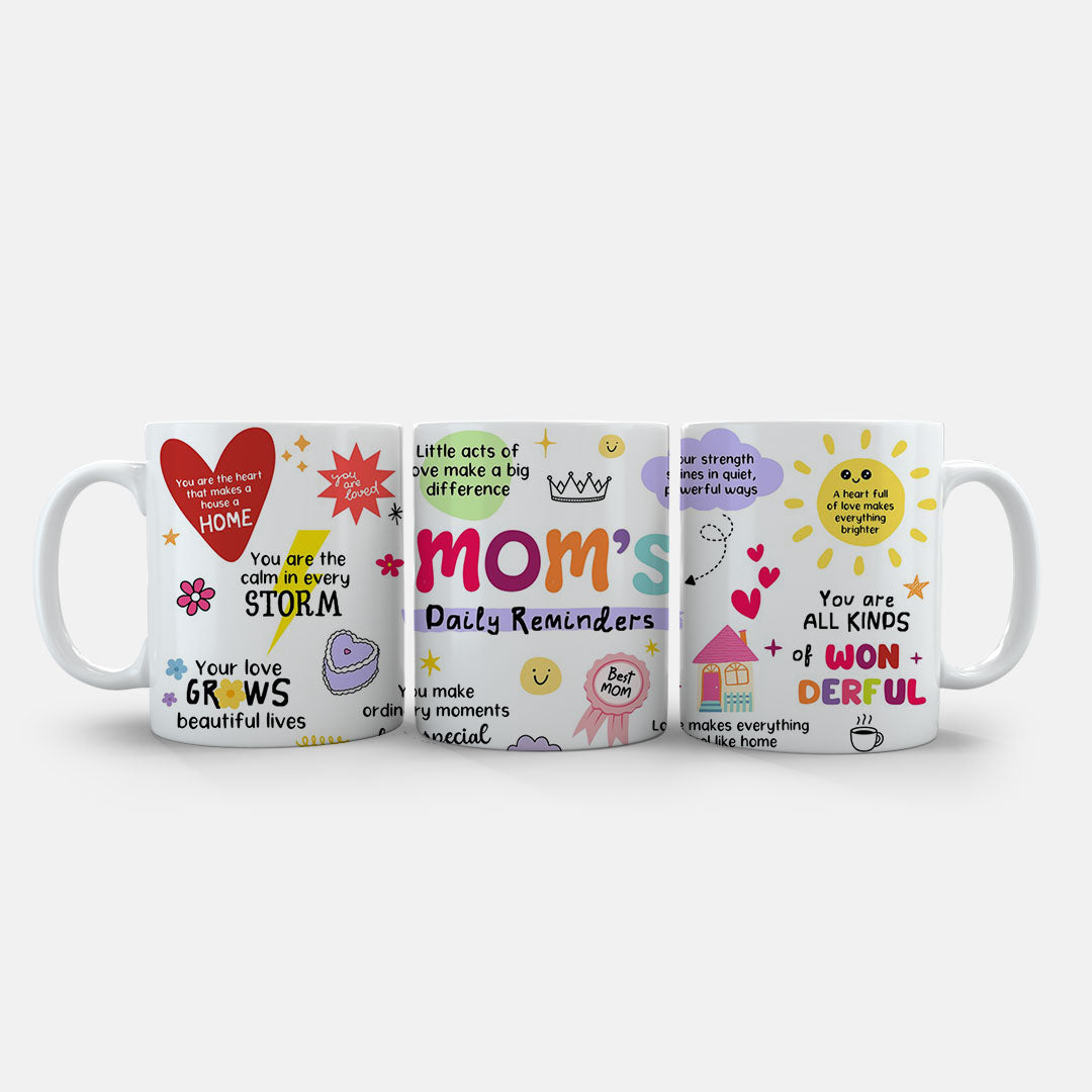 11oz Mug Cream - Cheerful feel-good design celebrating mothers with colourful lettering and decorative elements