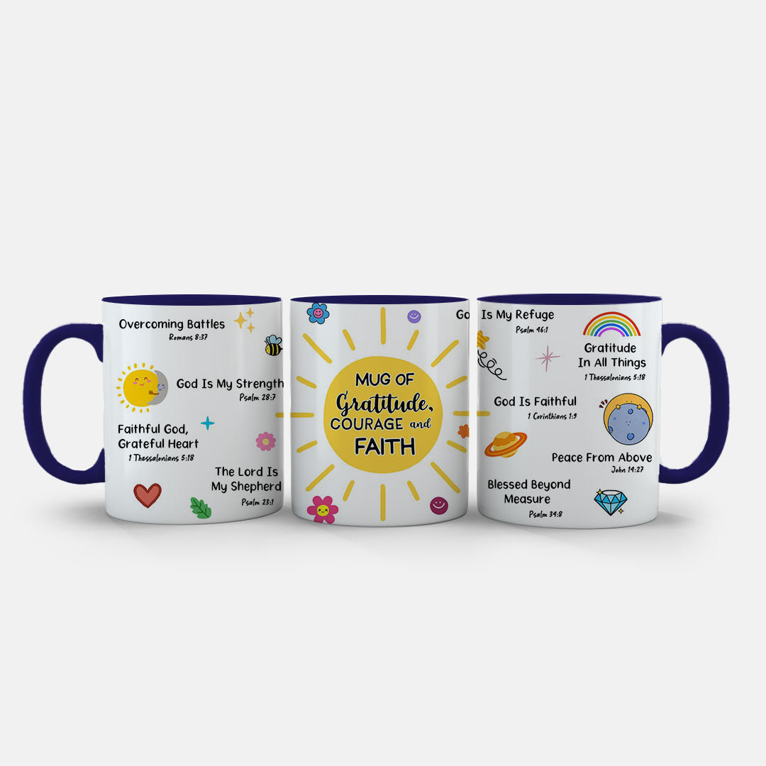 11oz Mug Red - Faith mug with bees, moon and diamond symbol artwork