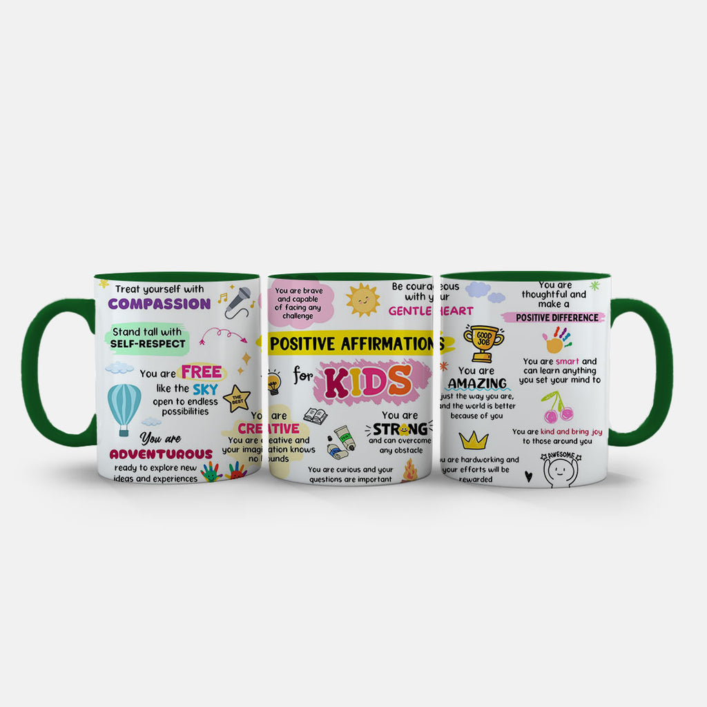 11oz Mug Colours - Ceramic mug with children's affirmations design in bright playful colours